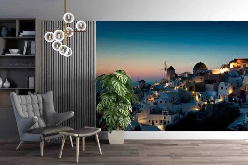 3D Countryside Night Scene Sea Self-adhesive Removeable Wallpaper Wall Mural1 - Furniture4Design