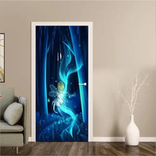 3D Dark Shining Elves Self-adhesive Living Room Door Stickers Wall Murals Poster - Furniture4Design