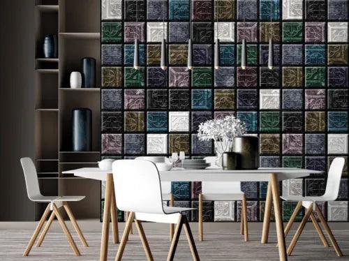 3D Dark Tile O334 Wallpaper Wall Murals Removable Wallpaper Sticker Eve - Furniture4Design