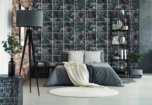 3D Dark Tile Pattern G2080 Wallpaper Wall Murals Removable Self-adhesive Erin - Furniture4Design