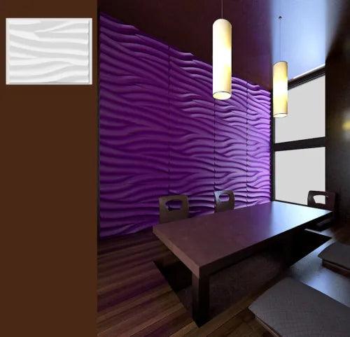 3D Decorative Wall Panel - abstract wave. 6 plant fiber tiles ~32 sq.ft. MDL#71 - Furniture4Design