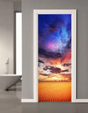 3D Desert Under Pink Clouds Self-adhesive Bedroom Door Murals Wall Stickers - Furniture4Design