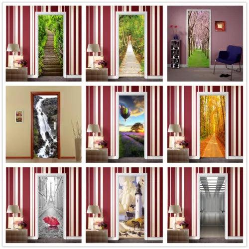 3D Door Stickers Murals Wallpaper Wall Decals Self-adhesive Vinyl Art Home Decor - Furniture4Design