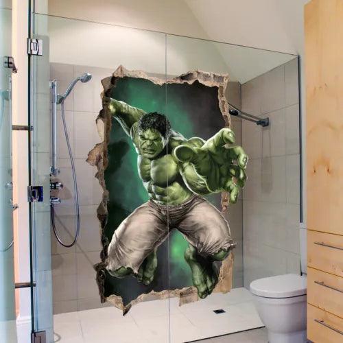 3D Effect Hulk Superhero Avenger Wall Sticker Kids Boys Room Cartoon Decals - Furniture4Design