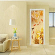 3D Emboss Fish Flowers Door Murals Self-adhesive Living Room Wall Sticker Poster - Furniture4Design