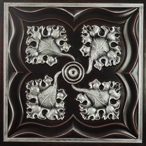 3D Embossed Ceiling Tile Artwork Panel PL64 Traditional silver 10pcs PAINTSDECOR - Furniture4Design