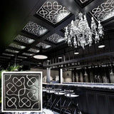 3D Embossed PVC Faux Tin Painting Tile PL28 Traditional silver 10pcs PAINTSDECOR - Furniture4Design