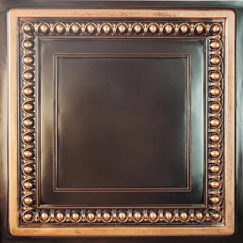 3D Embossed Wall Panel PVC Faux Tin Ceiling Tile PL06 Traditional copper 10pcs - Furniture4Design