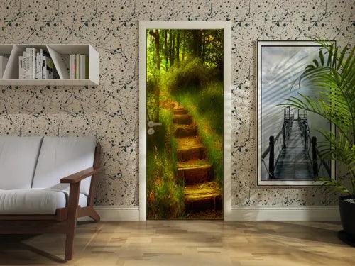 3D Fairy Tale Forest Path Self-adhesive Living Room Door Murals Wall Stickers - Furniture4Design