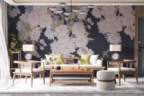 3D Floral Bird Tree Leaf Pink Self-adhesive Removeable Wallpaper Wall Mural1 812 - Furniture4Design