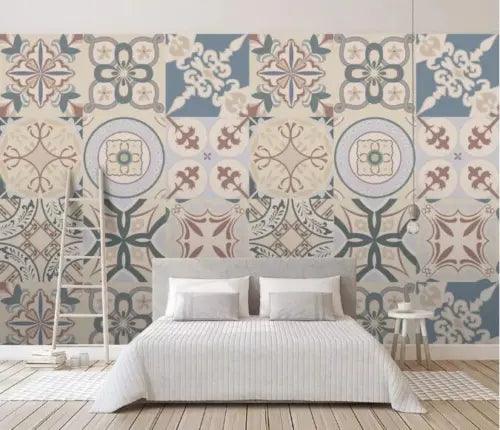 3D Flower Tile 2768 Wallpaper Mural Paper Wall Print Indoor Murals CA Coco - Furniture4Design