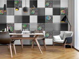 3D Flower Tiles O1084 Wallpaper Wall Murals Removable Wallpaper Sticker Fay - Furniture4Design