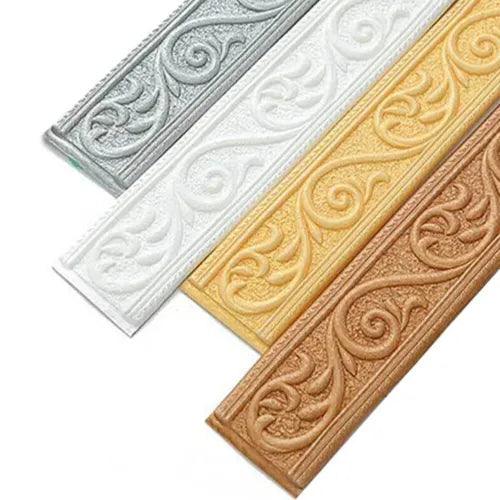 3D Foam Molding Trim Wall Trim Line 3D Tiles DIY Sticker Brown Skirting - Furniture4Design