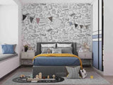 3D Freehand Sketching Notebook Self-adhesive Removeable Wallpaper Wall Mural1 - Furniture4Design