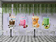 3D Fruit Bever Straw Cream Gray Self-adhesive Removeable Wallpaper Wall Mural1 - Furniture4Design