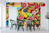 3D Fruit Drops Colours Self-adhesive Removeable Wallpaper Wall Mural1 1667 - Furniture4Design