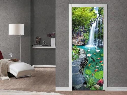 3D Garden Landscape Door Sticker Mural Photo Self Adhesive Wall Sticker Decal US - Furniture4Design