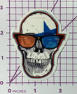 3D Glasses wearing Skull with Blue Star Eye - PVC Vinyl Decal Sticker Durable - Furniture4Design