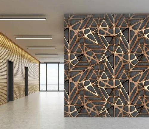 3D Golden Triangle ZHU080 Texture Tiles Marble Wallpaper Wall Mural Removable - Furniture4Design