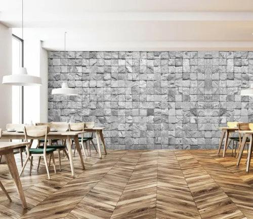 3D Gray Brick ZHU074 Texture Tiles Marble Wallpaper Wall Mural Removable Zoe - Furniture4Design