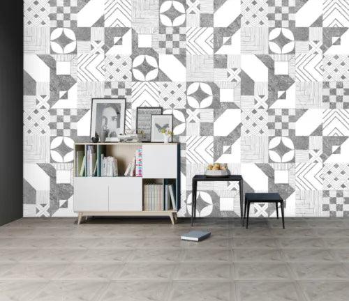 3D Gray Tile Pattern G9555 Wallpaper Wall Murals Removable Self-adhesive Erin - Furniture4Design