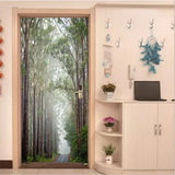 3D Green Forest Self-adhesive Door Stickers Wall Murals Waterproof Door Poster - Furniture4Design