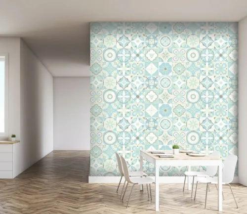 3D Green Round ZHU099 Texture Tiles Marble Wallpaper Wall Mural Removable Zoe - Furniture4Design