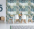 3D Green Tile Petals 34134NA Wallpaper Wall Murals Removable Wallpaper Fay - Furniture4Design