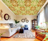 3D Green Tile Petals NA3469 Ceiling WallPaper Murals Wall Print Decal AJ US Fay - Furniture4Design