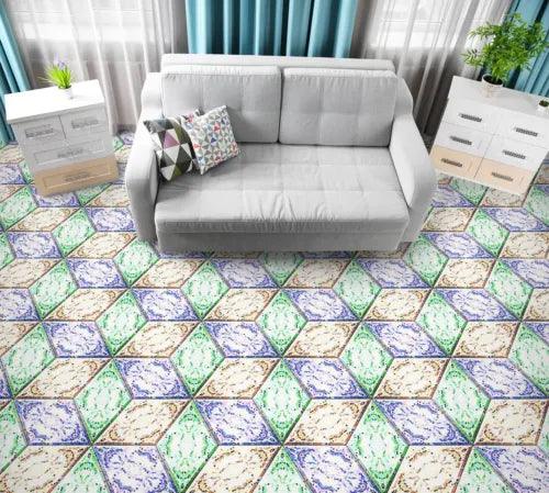 3D Green Tiles 11508NA Floor WallPaper Murals Wall Print 5D AJ WALLPAPER AU Fay - Furniture4Design