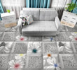 3D Grey Flower Tile 24673NA Floor WallPaper Murals Wall Print Decal Fay - Furniture4Design