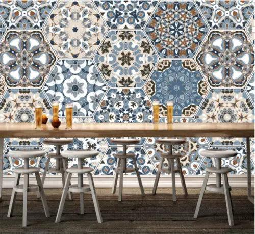 3D Hexagon Tile Pattern 43706NA Wallpaper Wall Murals Removable Wallpaper Fay - Furniture4Design