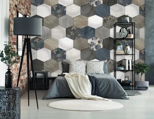 3D Hexagonal Tiles G7801 Wallpaper Wall Murals Removable Self-adhesive Erin - Furniture4Design