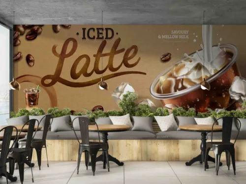 3D Iced Coffee Coffee Bean Self-adhesive Removeable Wallpaper Wall Mural1 2905 - Furniture4Design