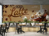 3D Iced Coffee Coffee Bean Self-adhesive Removeable Wallpaper Wall Mural1 2905 - Furniture4Design