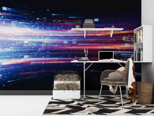 3D Lamplight Wave Point Blue Self-adhesive Removeable Wallpaper Wall Mural1 1310 - Furniture4Design