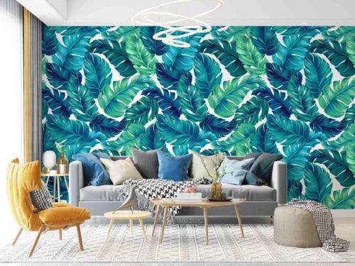 3D Leaf Green Self-adhesive Removeable Wallpaper Wall Mural1 2928 - Furniture4Design