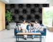 3D Leathering Black Round Self-adhesive Removeable Wallpaper Wall Mural1 1574 - Furniture4Design