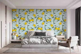 3D Lemon Leaf Floral Yellow Self-adhesive Removeable Wallpaper Wall Mural1 785 - Furniture4Design