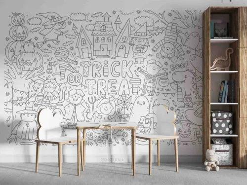 3D Letter House Person Cloud Self-adhesive Removeable Wallpaper Wall Mural1 1792 - Furniture4Design