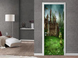 3D Magic Forest Castle Painting Self-adhesive Bedroom Door Mural Wall Stickers - Furniture4Design