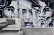 3D Man Hand Eye Hair Gray Self-adhesive Removeable Wallpaper Wall Mural1 3729 - Furniture4Design