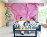 3D Marbling Ripple Fluid Pink Self-adhesive Removeable Wallpaper Wall Mural1 - Furniture4Design