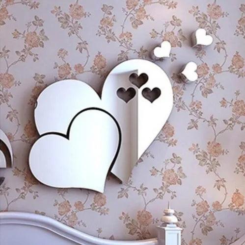 3D Mirror Love Hearts Wall Sticker Decal DIY Home Room Art Mural Decor Removable - Furniture4Design