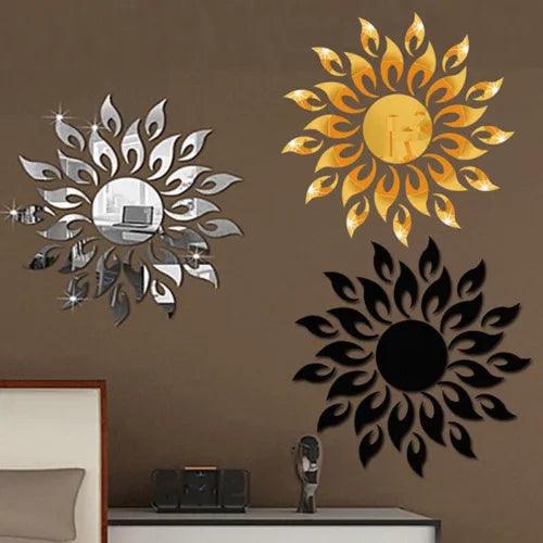 3D Mirror Sun Wall Sticker Removable Acrylic Mural Decal Home Art Decor DIY Room - Furniture4Design