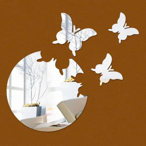 3D Mirror Wall Sticker Butterfly Removable Wall Art Stickers Decal Home Decor - Furniture4Design