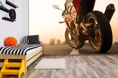 3D Motorbike Road Tree Self-adhesive Removeable Wallpaper Wall Mural1 1178 - Furniture4Design