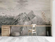 3D Mountain Bird Gray Cloud Self-adhesive Removeable Wallpaper Wall Mural1 858 - Furniture4Design