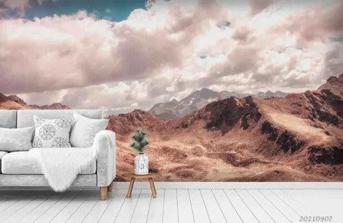 3D Mountain Cloud Sky Grassland Self-adhesive Removeable Wallpaper Wall Mural1 - Furniture4Design