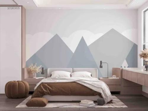 3D Mountain Cloud Sky Wave Self-adhesive Removeable Wallpaper Wall Mural1 3117 - Furniture4Design